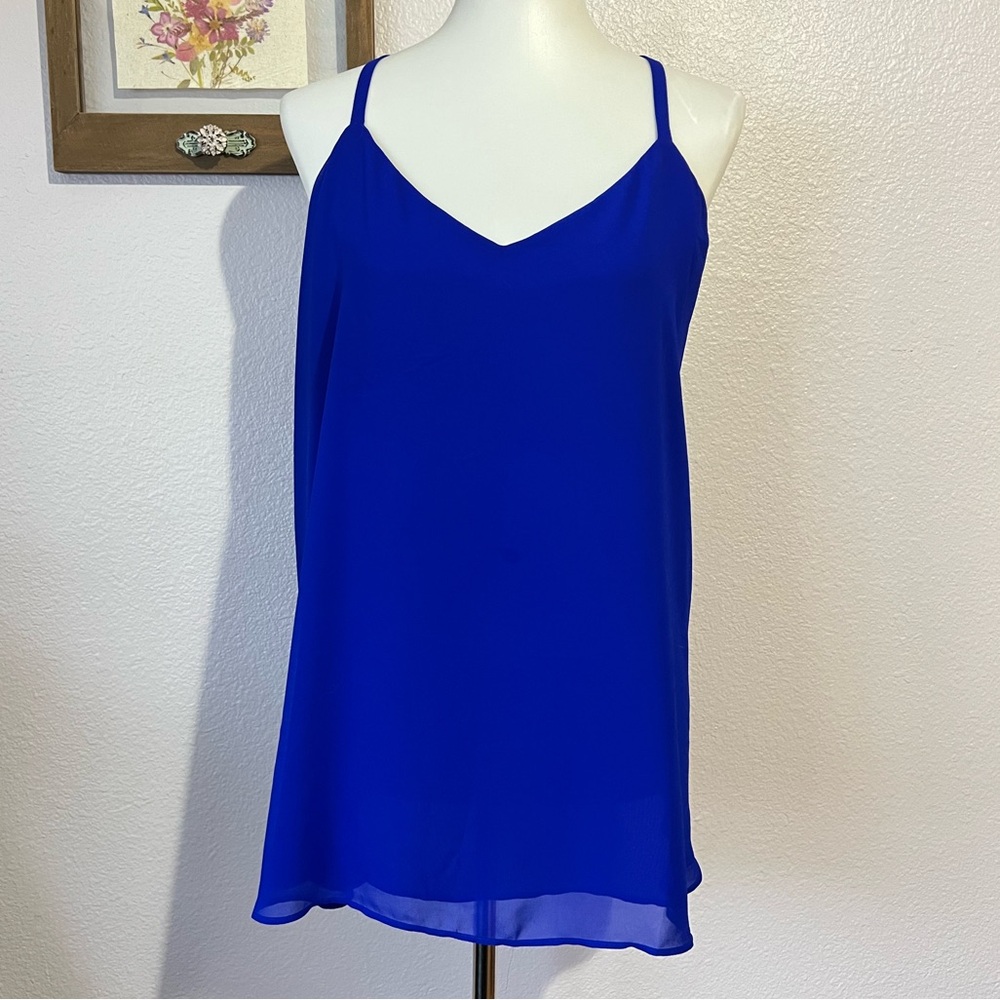 Torrid chiffon tank top- blue